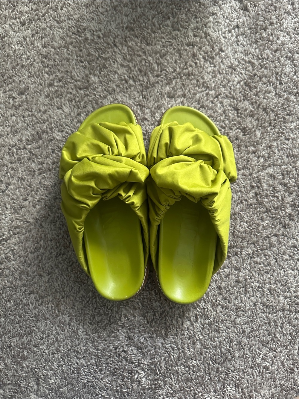 GANNA Green Puffy Cross Straps Slip on SIZE 41